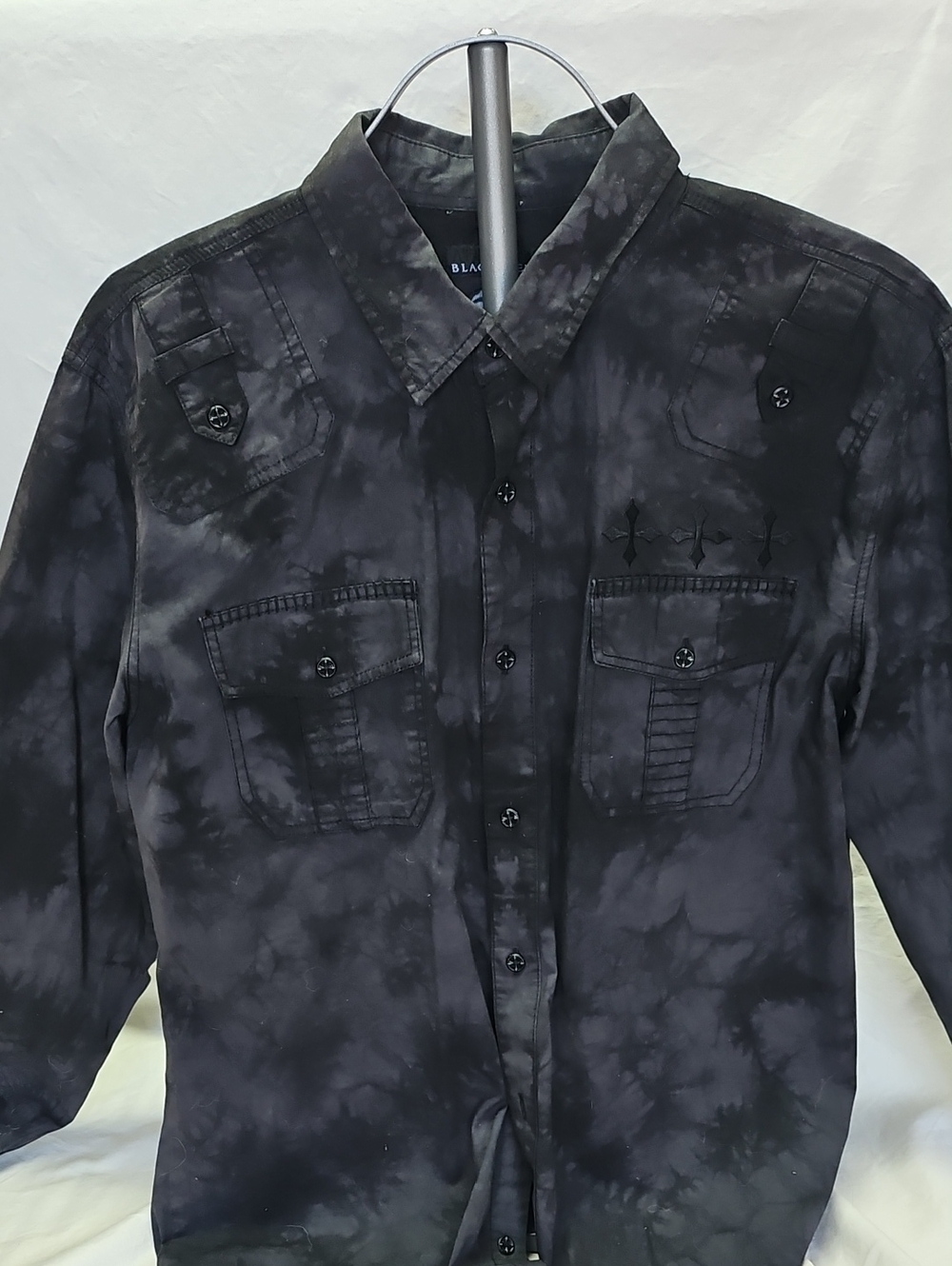 Affliction Black Premium Large Long Sleve Button-Down Shirt